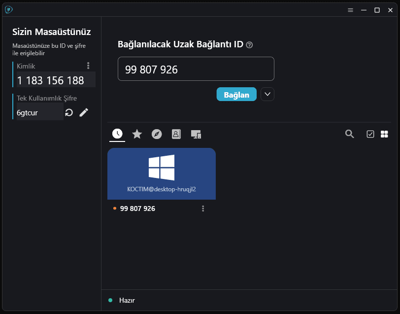 LotusDesk uzaktan destek arayuzu